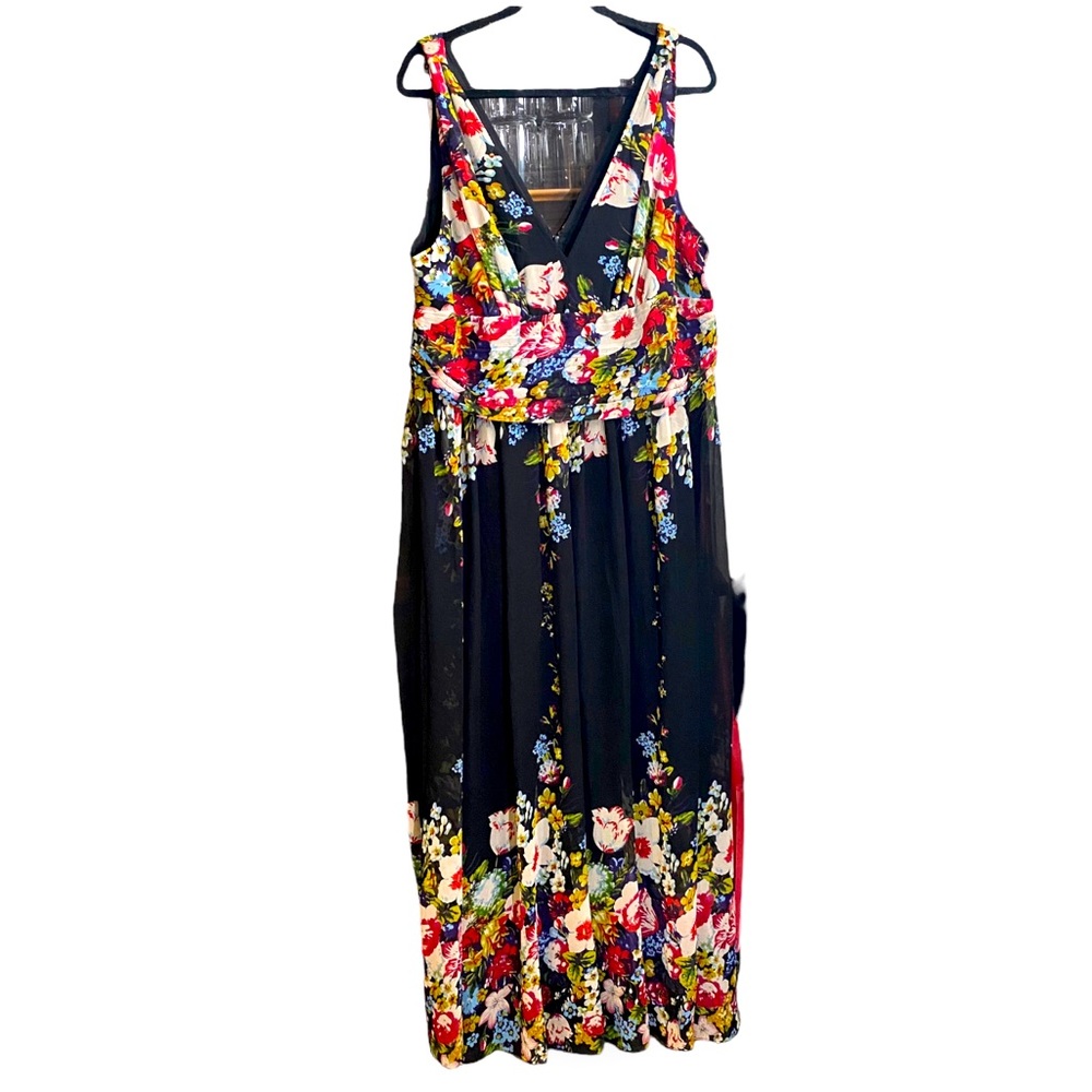 Ever Pretty Black Sleeveless Floral Formal Maxi Dress Plus Size 22